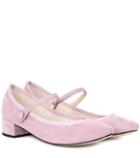 Repetto Rose Ball Suede Pumps