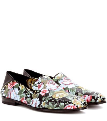 Alexander Mcqueen Floral-printed Leather Loafers