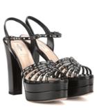 Valentino Valentino Garavani Embellished Leather Platform Sandals