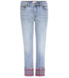 Tory Burch Myers Embroidered Cropped Jeans