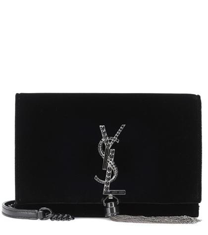 Saint Laurent Kate Tassel Velvet Crossbody Bag