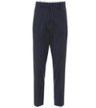 Miu Miu Striped Stretch Wool Straight Pants