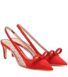 Gianvito Rossi Red (v) Slingback Suede Pumps