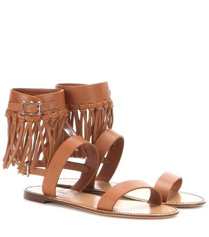 Valentino Valentino Garavani C-rockee Fringed Leather Sandals