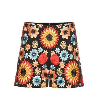 Alice + Olivia Sherri Embroidered Cotton Shorts