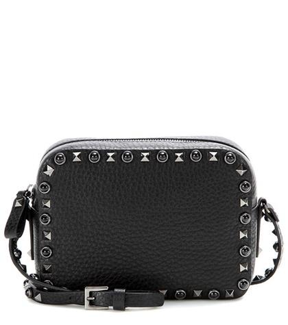 Valentino Valentino Garavani Rockstud Rolling Noir Leather Cross-body Bag