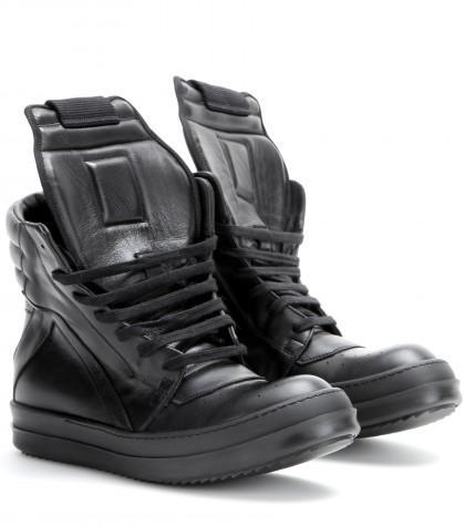 Rick Owens Geobasket Leather High-top Sneakers