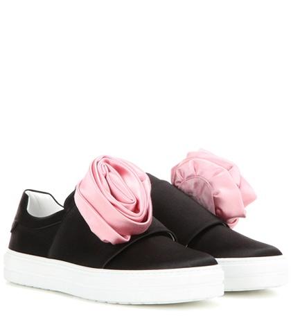 Roger Vivier Sneaky Viv Rose Satin Sneakers