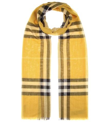 Tory Burch Giant Check Wool And Silk Scarf