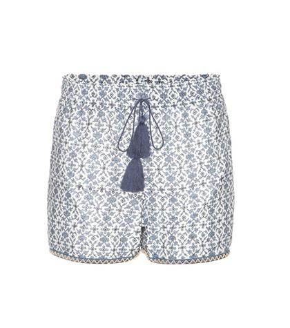 Talitha Iznik Printed Cotton And Silk Shorts