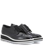 Prada Wingtip Leather Platform Brogues