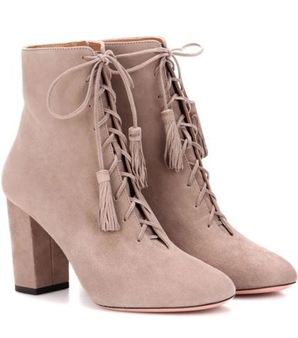 Aquazzura Jourdan 85 Suede Ankle Boots