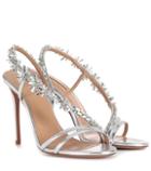 Aquazzura Chateau 105 Embellished Leather Sandals