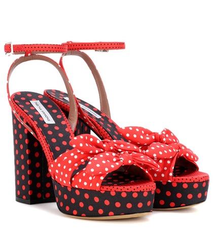 Tabitha Simmons Jodie Polka-dotted Plateau Sandals