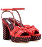 Tabitha Simmons Jodie Polka-dotted Plateau Sandals