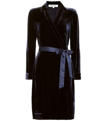 Diane Von Furstenberg New Jeanne Velvet Wrap Dress