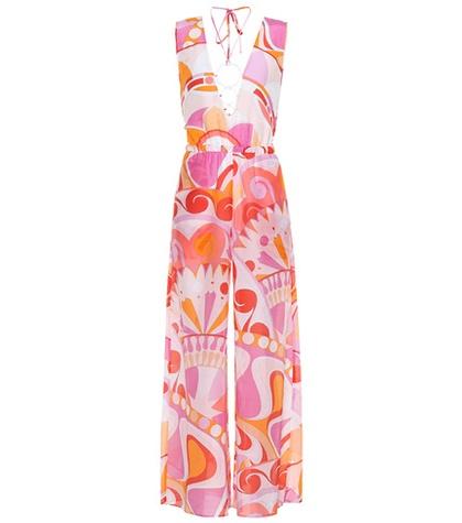 Emilio Pucci Beach Silk And Cotton Printed Jumpsuit