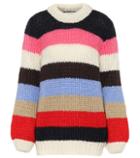 Ganni Striped Mohair And Wool Sweater