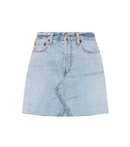 Valentino High-waisted Denim Mini Skirt