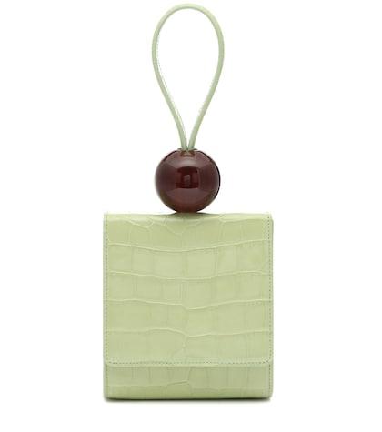 The Upside Ball Croc-effect Leather Clutch