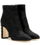 Dolce & Gabbana Embellished Jacquard Ankle Boots