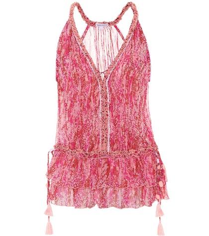 Poupette St Barth Printed Silk Top
