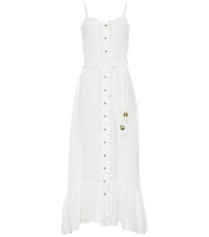 Lisa Marie Fernandez Linen-blend Gauze Maxi Slip Dress