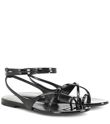 Saint Laurent Gia Patent Leather Sandals
