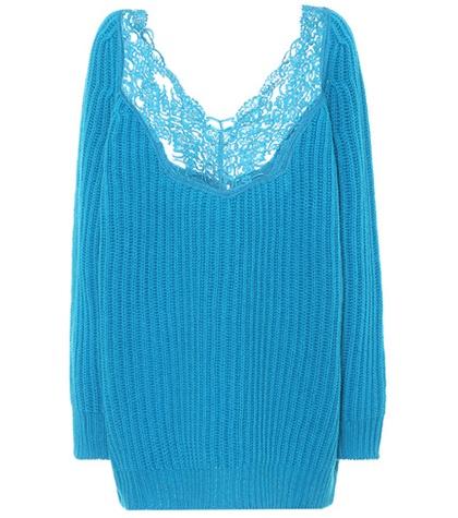 Balenciaga Lace-trimmed Wool Sweater