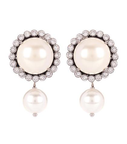 Miu Miu Embellished Faux-pearl Earrings