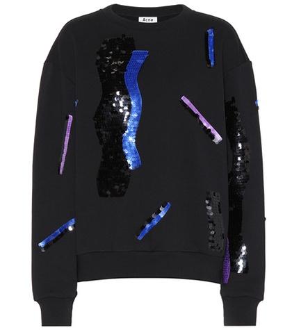 Acne Studios Roni Sequinned Cotton Sweatshirt