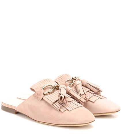 Balenciaga Embellished Suede Mules