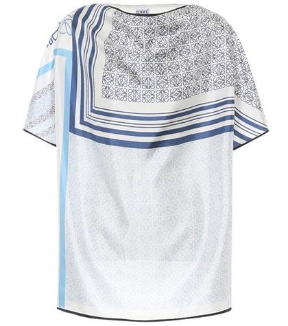 Loewe Printed Silk-satin Top