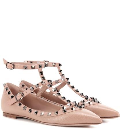 Tom Ford Valentino Garavani Rockstud Leather Ballerinas