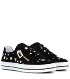 Roger Vivier Sneaky Viv Velvet Slip-on Sneakers