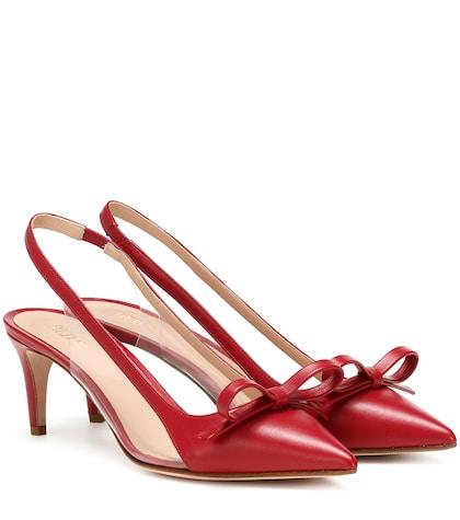 Red (v) Red (v) Slingback Leather Pumps