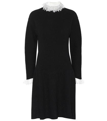 Philosophy Di Lorenzo Serafini Lace-trimmed Wool-blend Dress