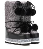 Dolce & Gabbana Fur-trimmed Herringbone Platform Snow Boots
