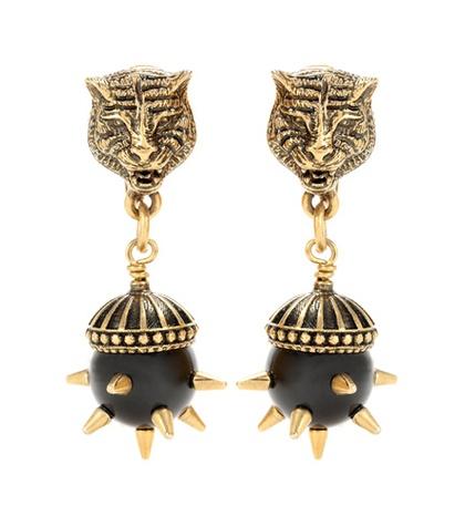 Miu Miu Feline Head Clip-on Earrings