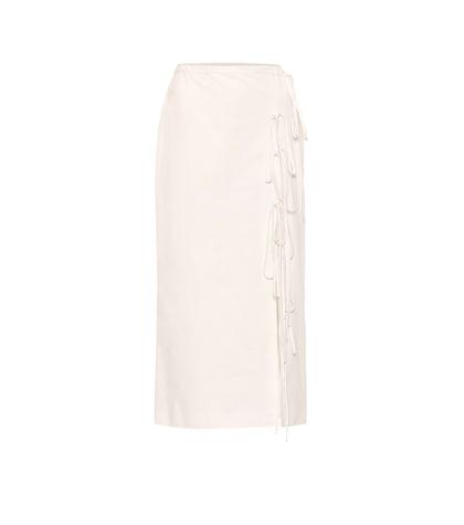 Brock Collection Lace-up Cotton Midi Skirt