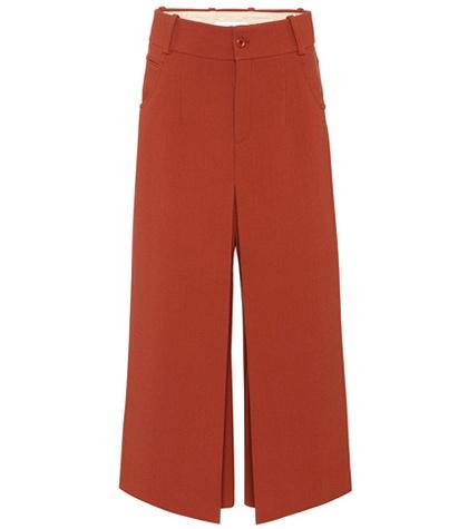 Chlo Cropped Wool-crêpe Trousers