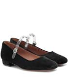 Alexachung Embellished Velvet Ballet Flats