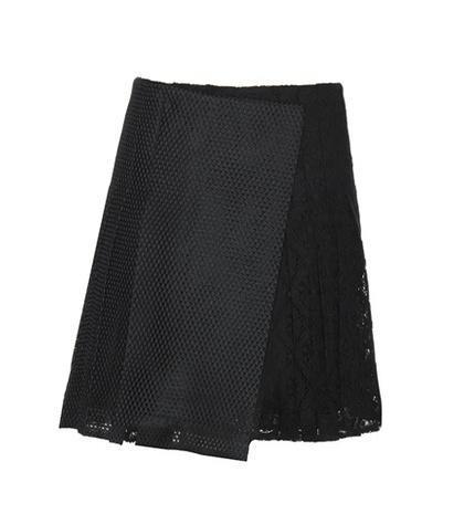 J Brand Pleated Macramé Lace Skirt