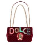 Dolce & Gabbana Lucia Leather And Velvet Shoulder Bag