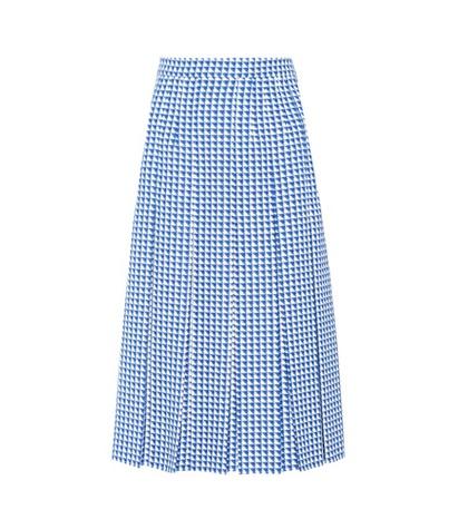 Gucci Pleated Checked Wool Skirt