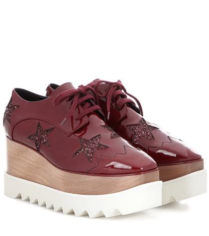 Stella Mccartney Britt Glitter Platform Derby Shoes