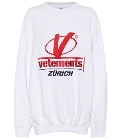 Vetements Embroidered Cotton-blend Sweatshirt