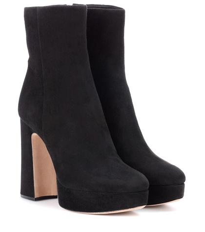 Alexandre Birman Suede Plateau Ankle Boots