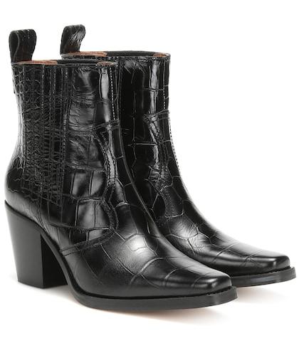 Christian Louboutin Western Leather Ankle Boots