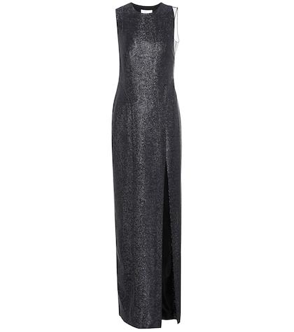 Galvan Dusk Crescent Lamé Gown